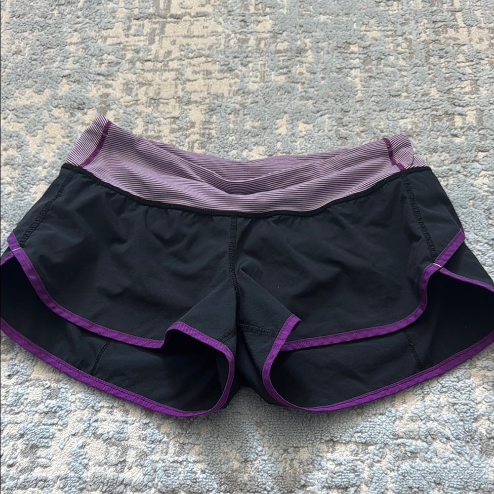 lululemon purple and black womens shorts